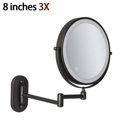 Rechargeable Wall Mounted Lighted Folding Mirror