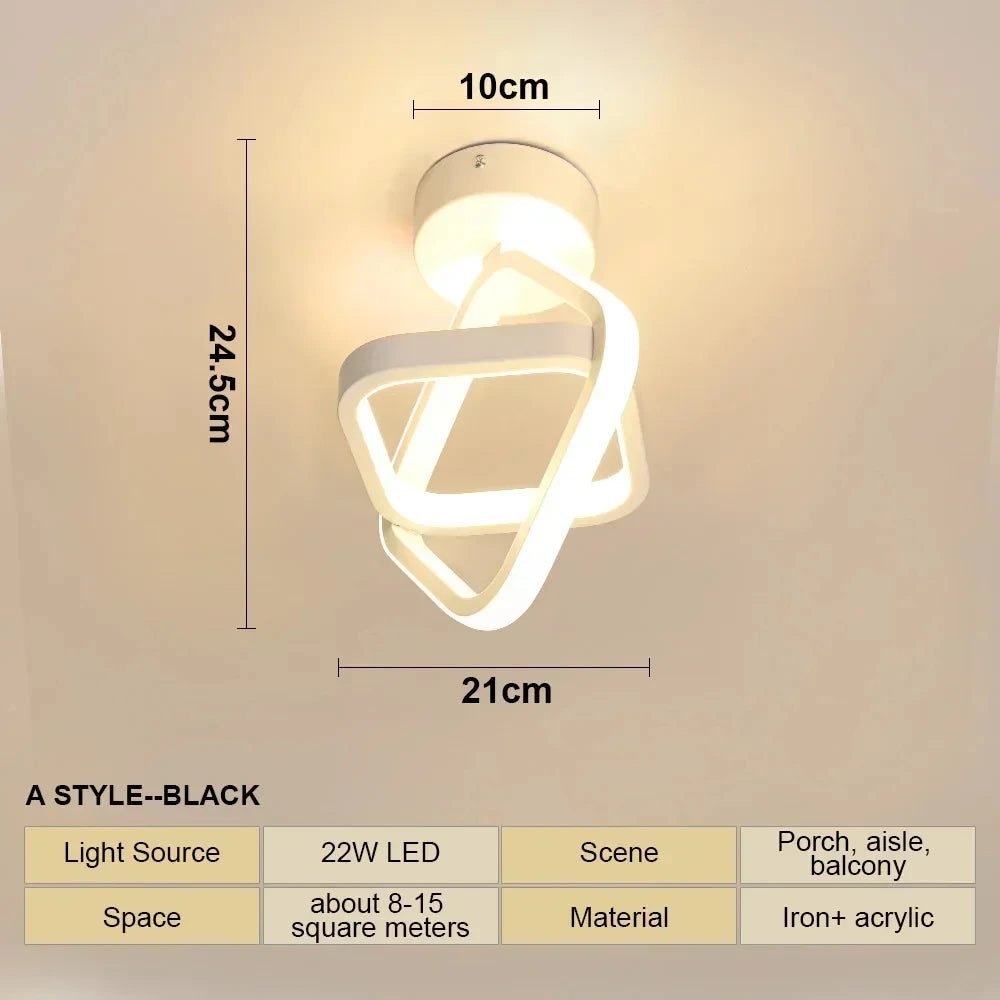 Plafonnier LED carré et double anneau