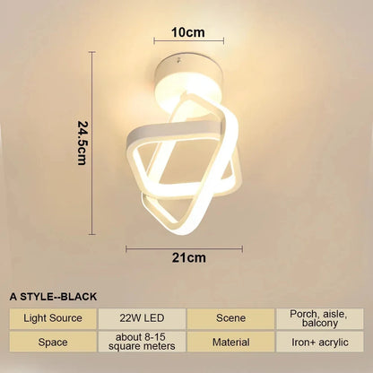 Plafonnier LED carré et double anneau