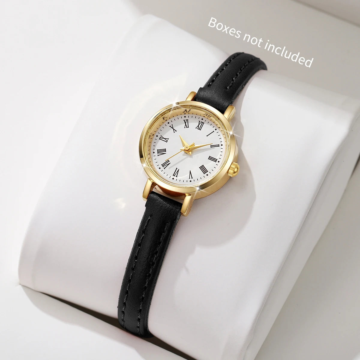 Montres-bracelets en cuir à quartz à petit cadran pour femmes