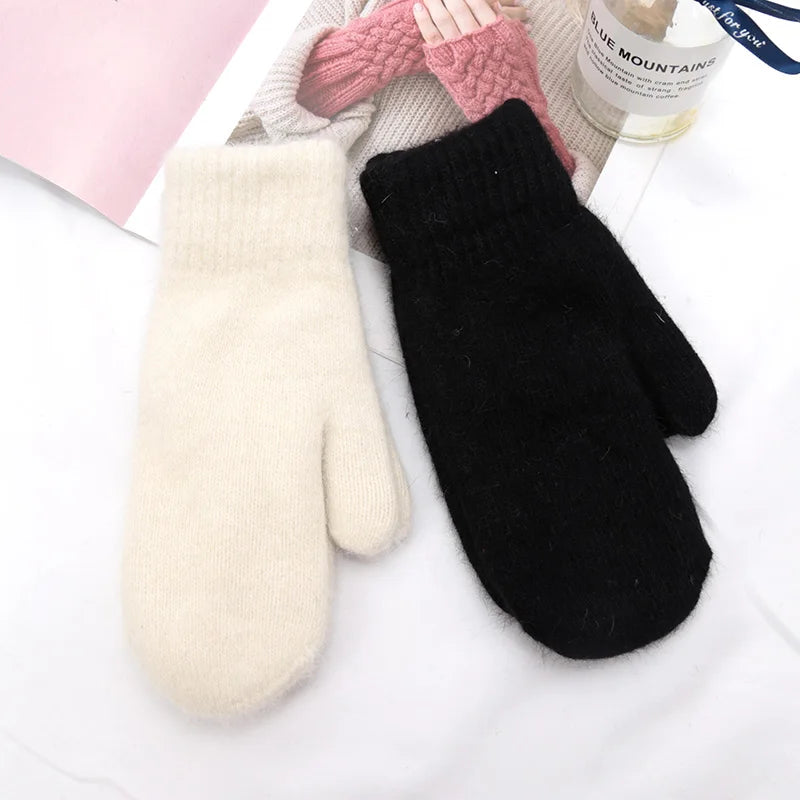 Women’s Winter Cashmere Wool Knit Gloves