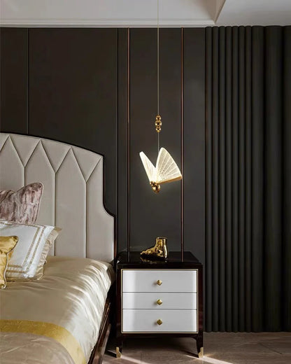 Lustre suspendu à LED papillon nordique