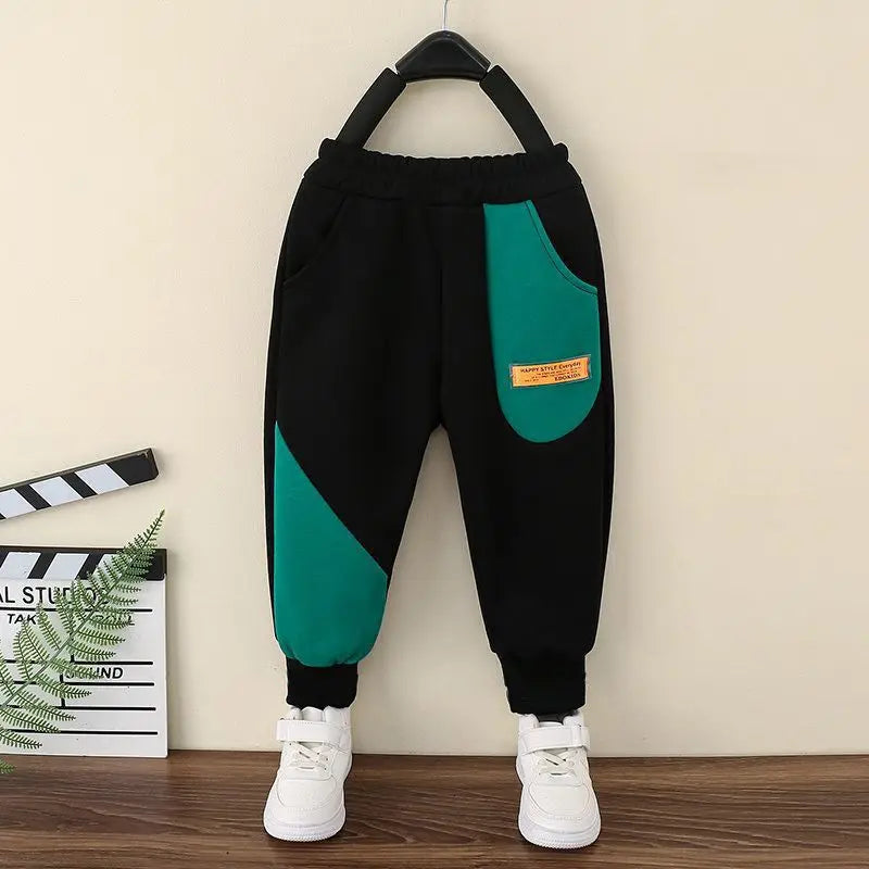 Vêtements pour enfants garçon manches longues lettre Patchwork col rond sweat pantalon