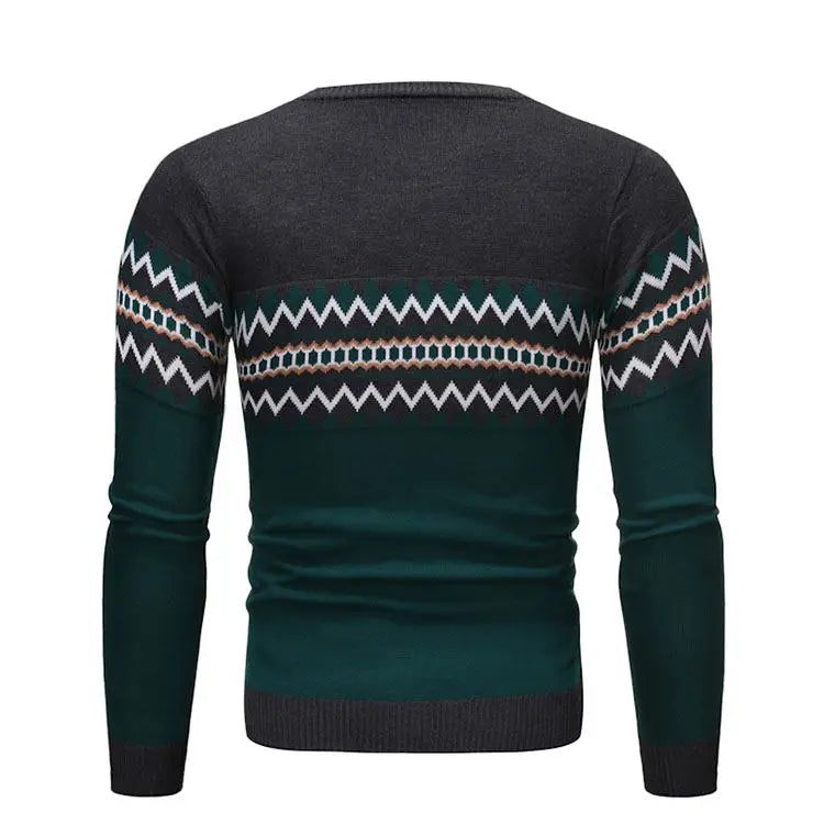 New Trendy Striped Thick Knitwear Sweater