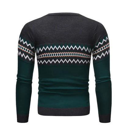 New Trendy Striped Thick Knitwear Sweater