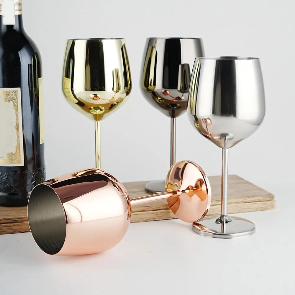 Verres à vin et à cocktails incassables en acier inoxydable