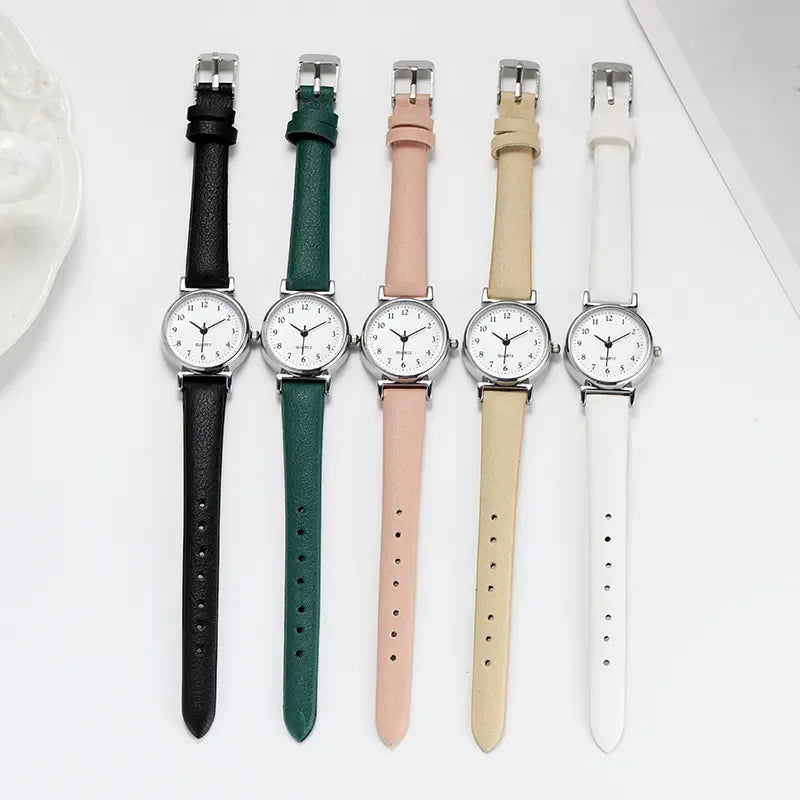 Women's Small Dial Quartz Leather Wristwatches