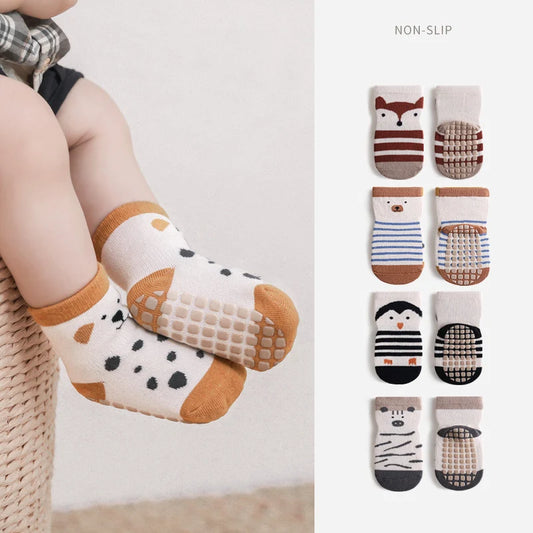 Chaussettes d'été antidérapantes pour bébé à imprimé animal