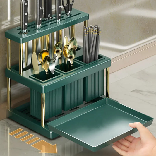 Multifunktionales Küchenmesserhalter-Organizer-Rack