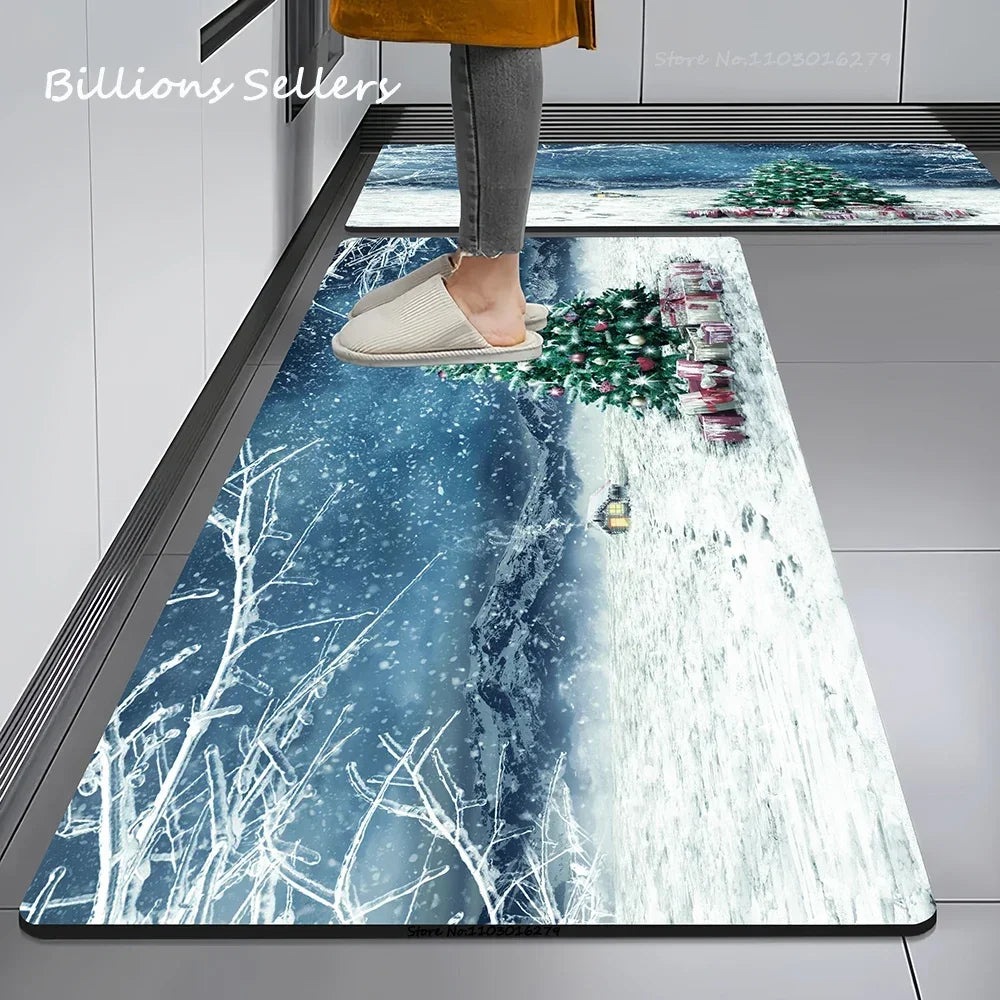 Christmas Themed Anti-Slip Kitchen & Home Floor Mats