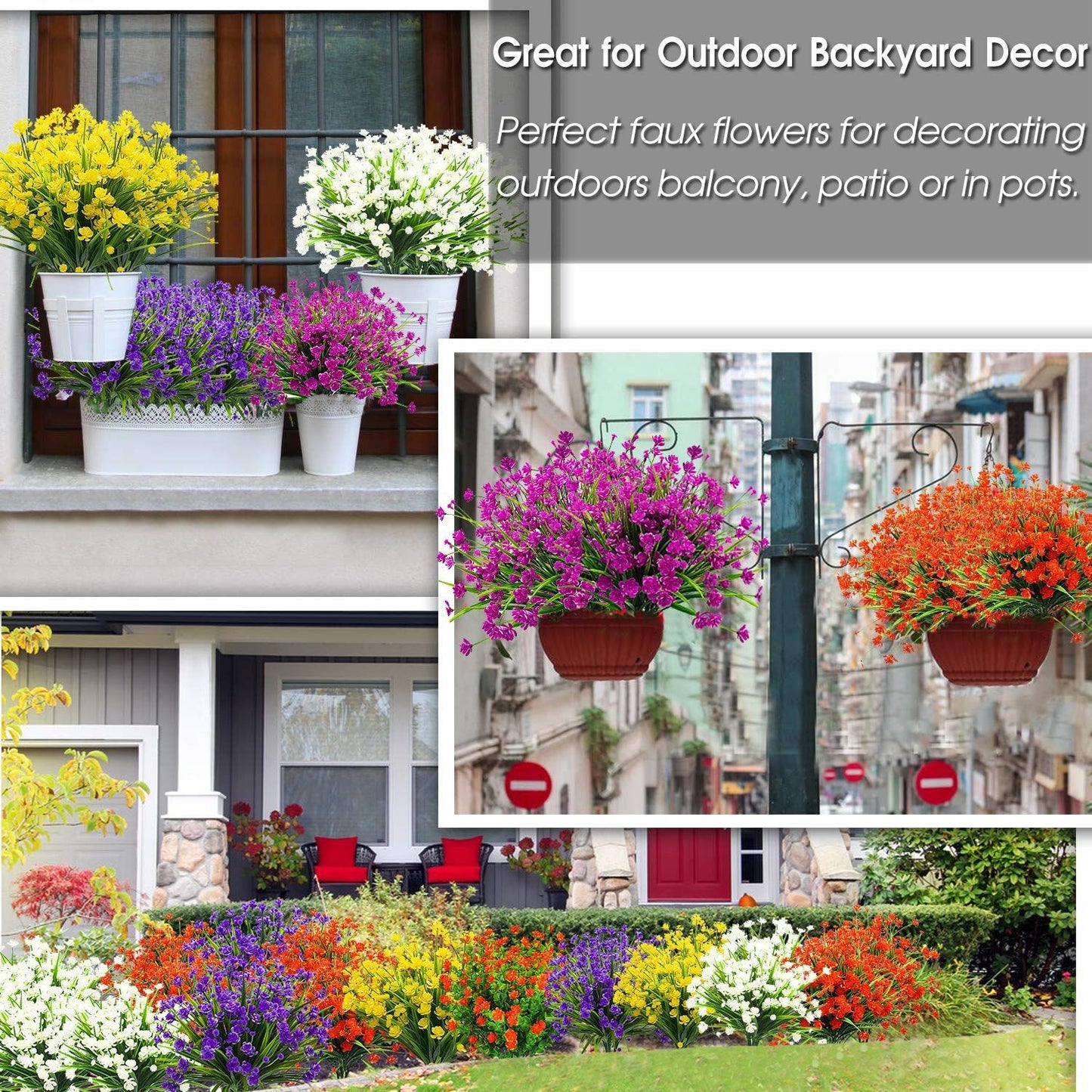 Plantes artificielles d'extérieur en plastique résistant aux UV