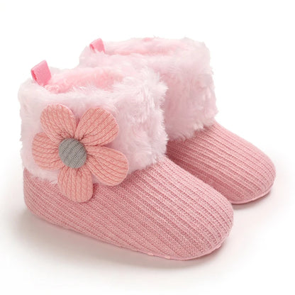 Herbstrosa warme Babyschuhe