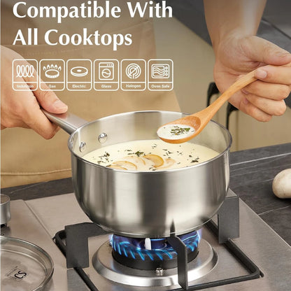 Batterie de cuisine en acier inoxydable 6 pièces