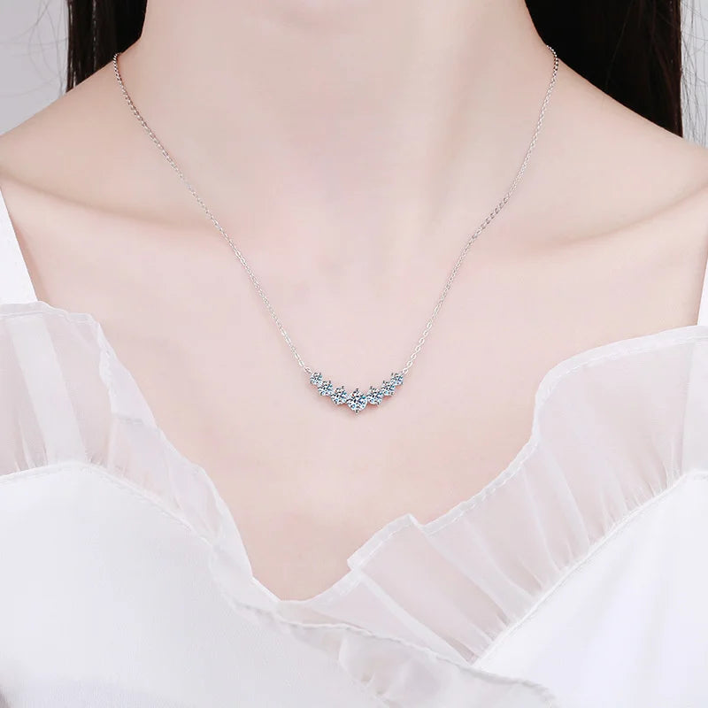 Moissanit-Halsketten aus Sterlingsilber für Damen 