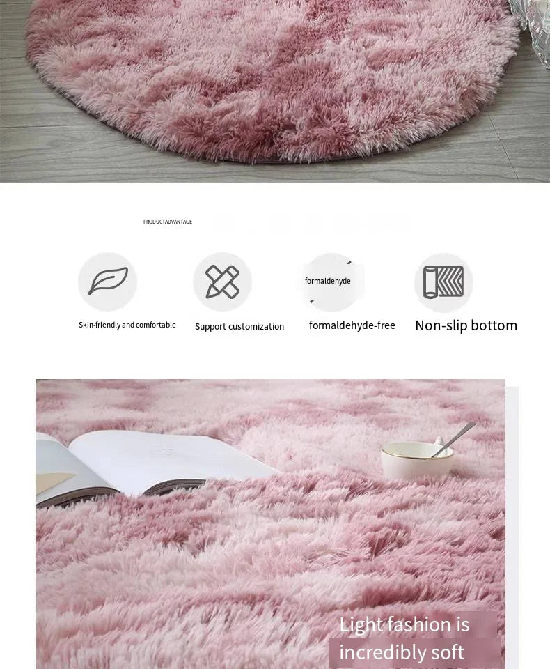 Fluffy Thick Tie Dye Bedroom Rugs