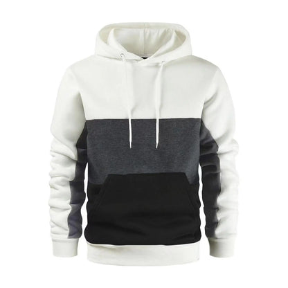 Korean Style Men's Vertical Stripe Color Block Hoodies