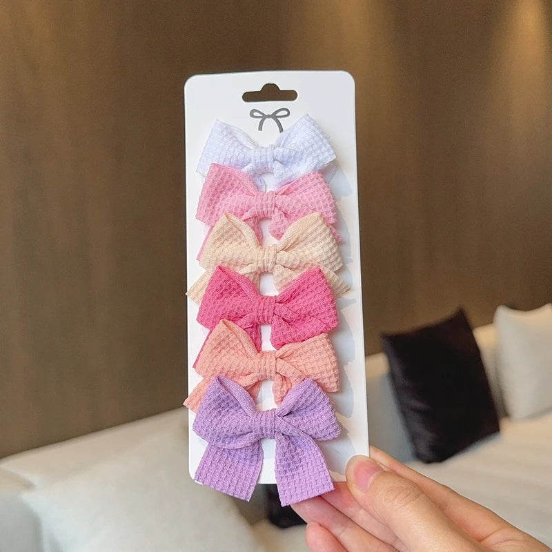 4-Piece Cotton Dot Printed Hair Clips Set