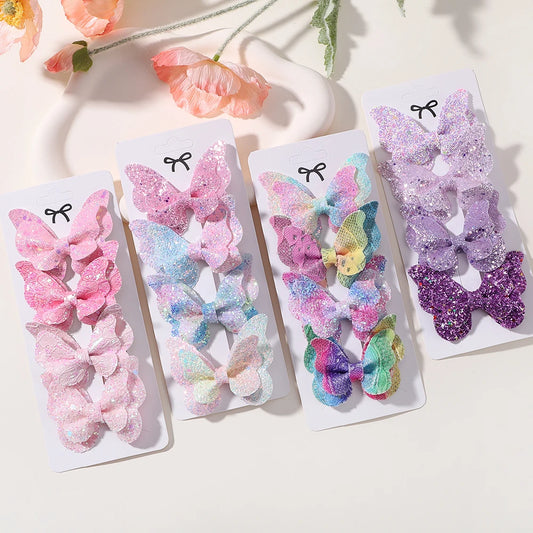 Girls Sequin Butterfly Bow Hairpins