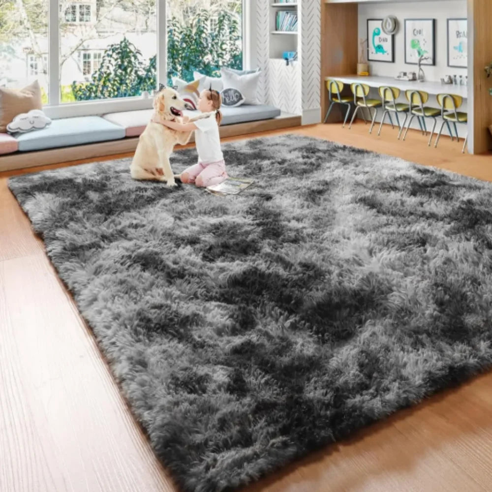Tie-Dye Gradient Washable Fluffy Soft Living Room Carpet