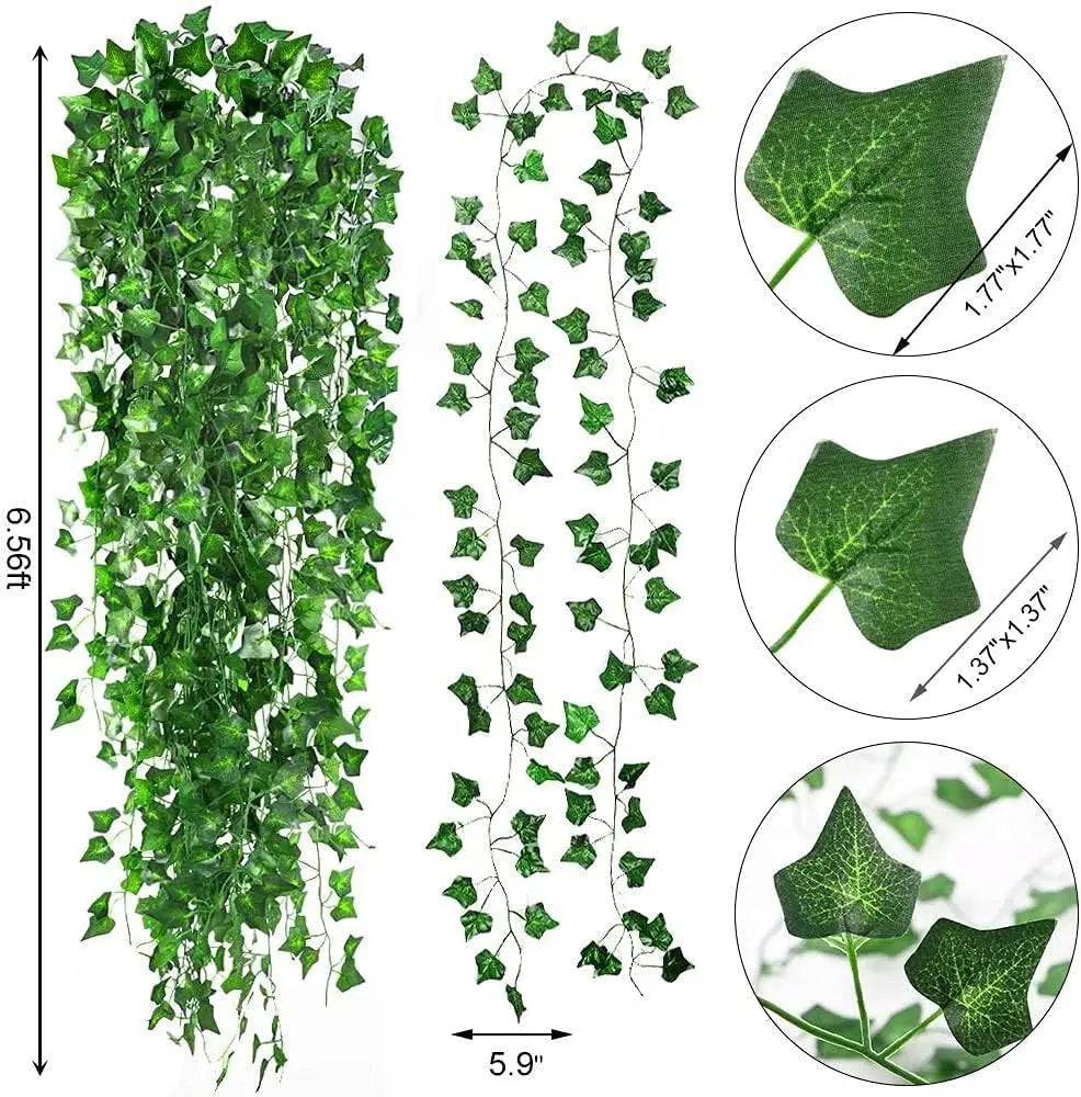 12pcs Artificial Ivy Leaf Vine Garland