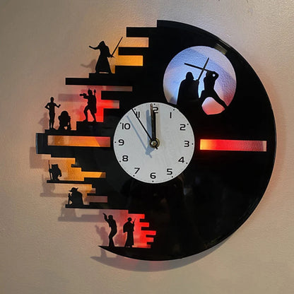 Nordic Remote Control Creative Vinyl Record LED Wall Clock