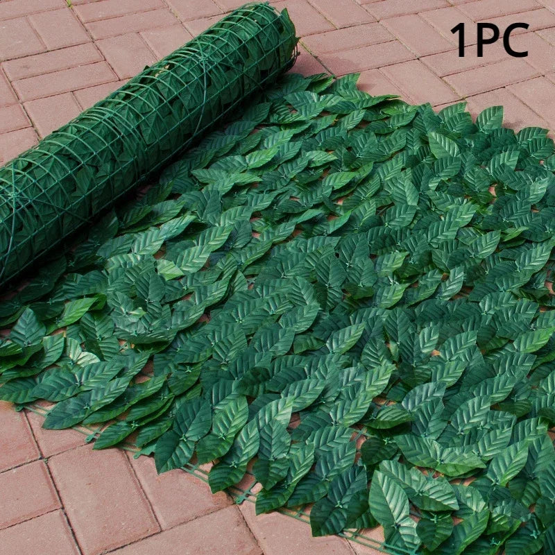 Clôture de confidentialité de mur végétal artificiel avec feuille en plastique