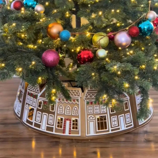 Collier de sapin de Noël en forme de maison en pain d'épices