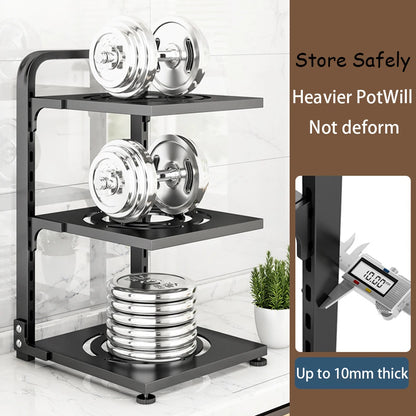 Adjustable Under Cabinet Pot Storage Rack