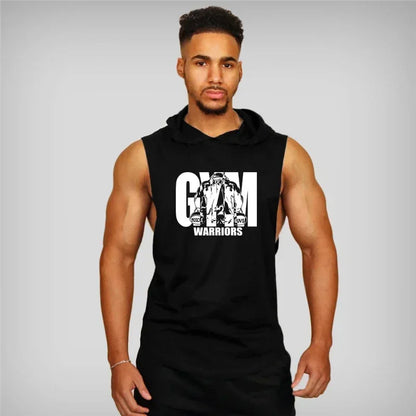 Men's Cotton Sleeveless Hooded Tank Top