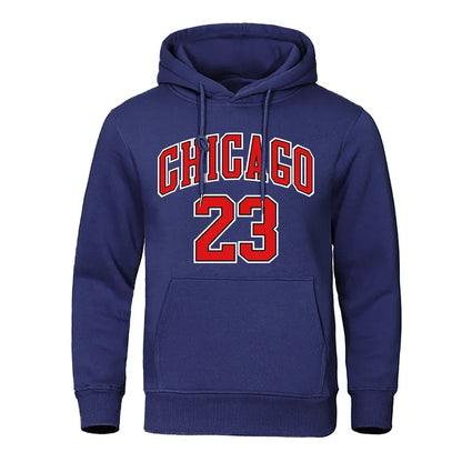 Sweat à capuche en polaire hip-hop Chicago 23 pour hommes