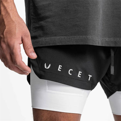 Summer Quick-Dry Double-Layer Gym Shorts for Men