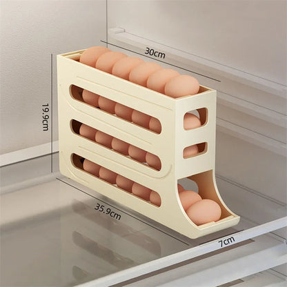 Rolling Egg Storage Box for Refrigerator Organizer