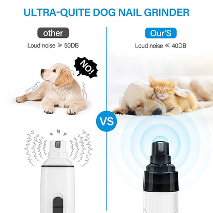 Broyeurs à ongles silencieux et rechargeables par USB pour animaux de compagnie