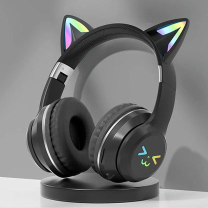 RGB Glow Cat Ear Gaming Headset  for Girls