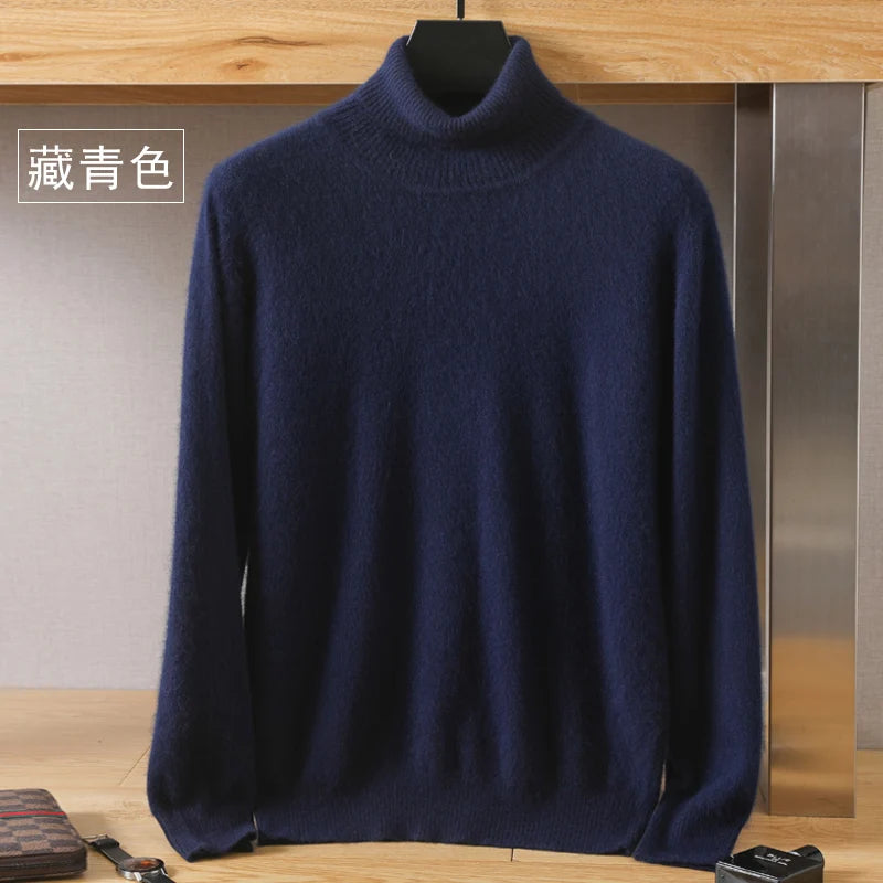 Pull ample à col roulé en tricot pour hommes