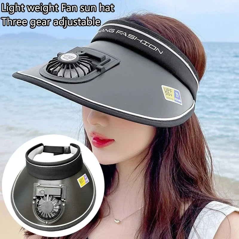 Unisex Large Brim USB Charging Outdoor Sun Protection Hat