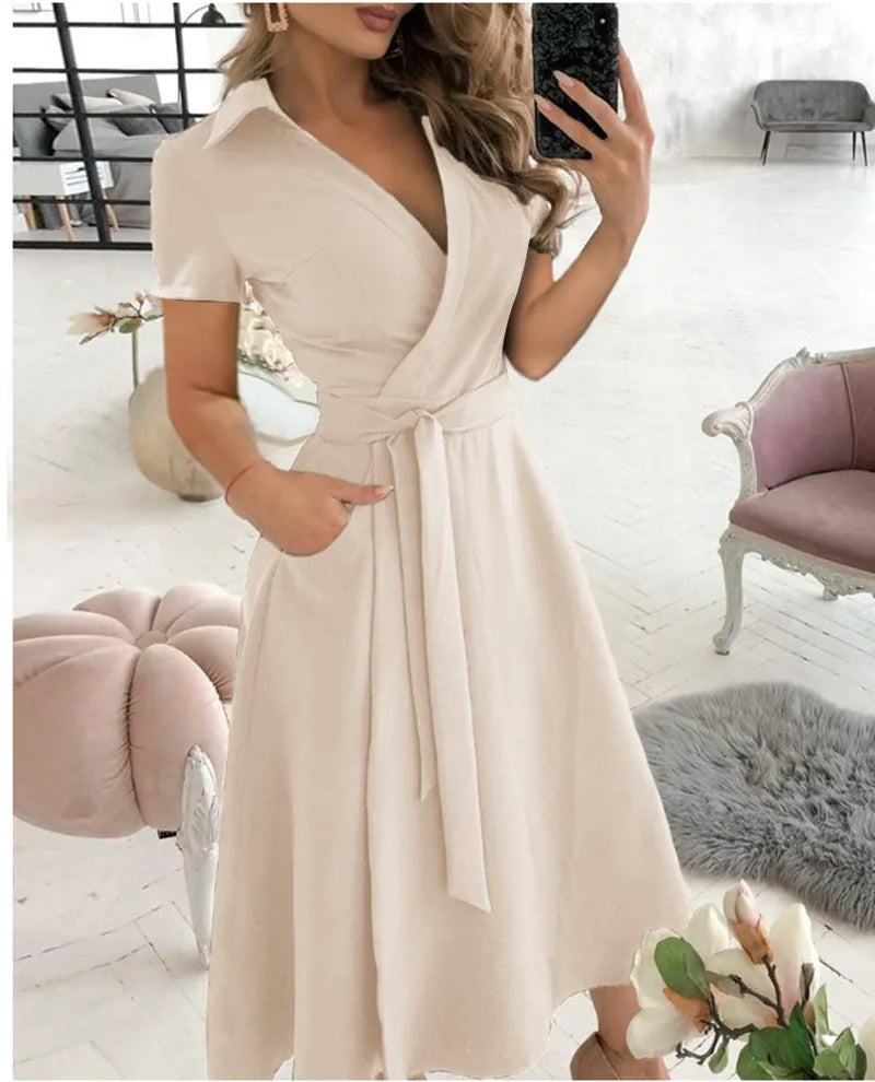 Summer A-Line Short Sleeve Dress