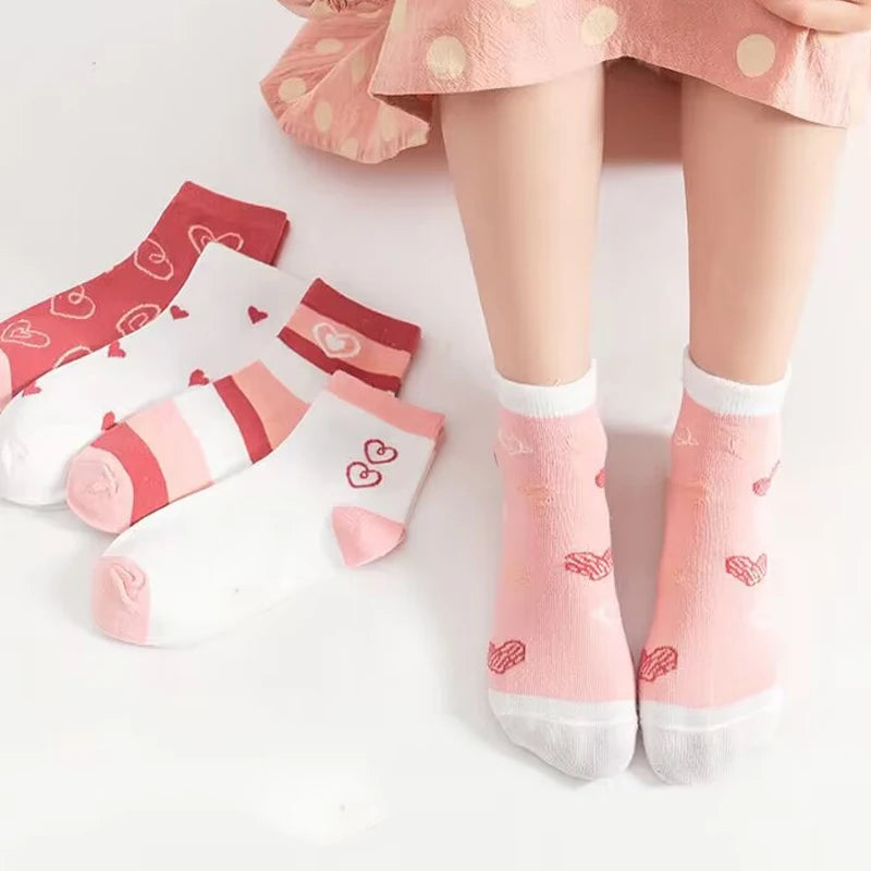 5Pairs Breathable Cotton Kids Socks