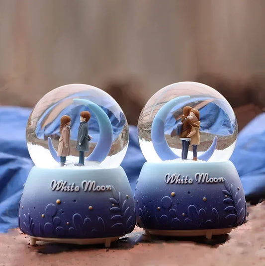 Boîte à musique boule de cristal chutes de neige 