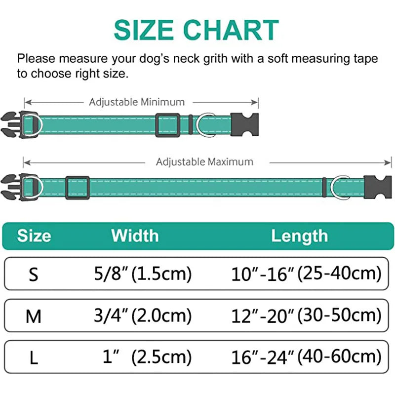 Adjustable Reflective Dog Collar for Medium-Large Dogs