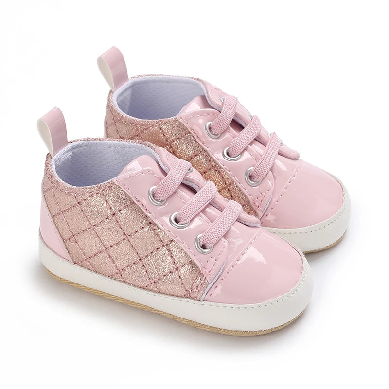 Mehrfarbige Baby-Sneaker aus PU-Leder mit weicher Sohle