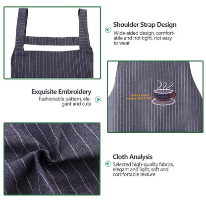 Wasserdichte Küchenschürze aus Baumwolle und Leinen