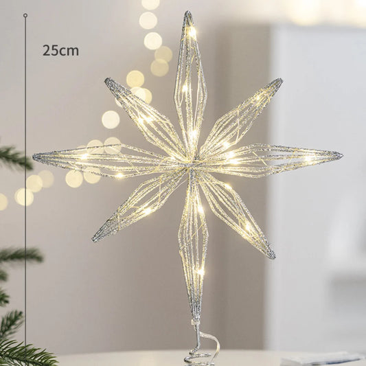 Glitter Gold Star Christmas Tree Topper
