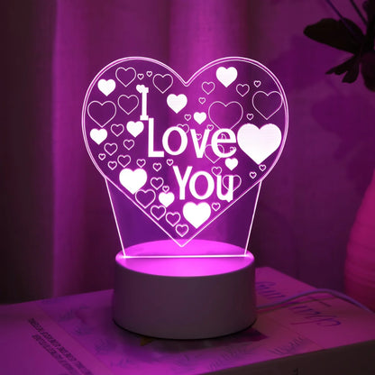Romantic Heart 3D LED Night Light
