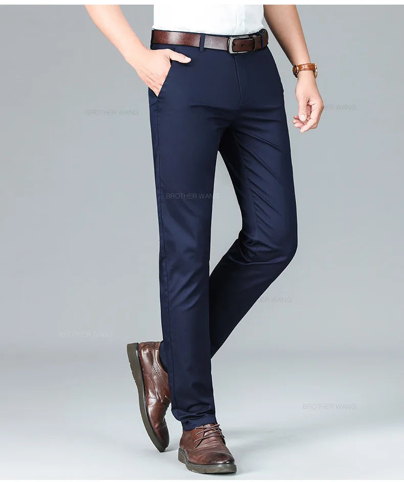 Pantalon d'attente élastique anti-rides doux pour hommes