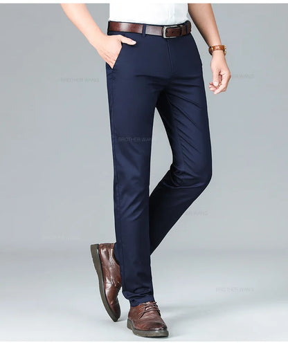 Pantalon d'attente élastique anti-rides doux pour hommes
