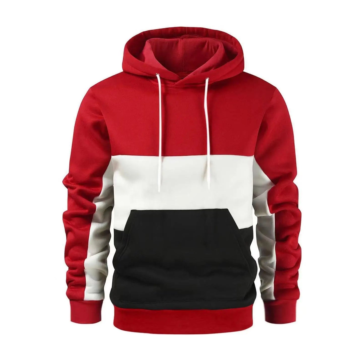 Korean Style Men's Vertical Stripe Color Block Hoodies