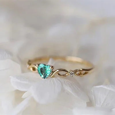 Women's Adjustable Zircon Heart Rings