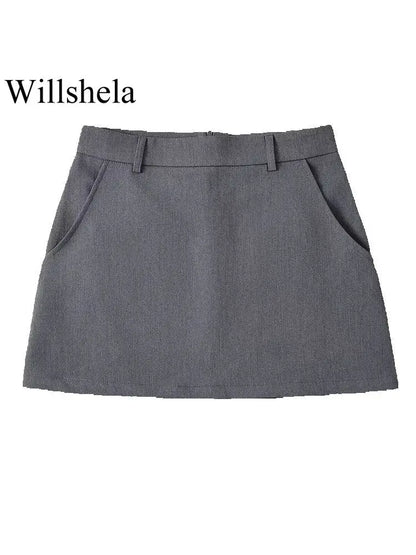 High Waist A-Line Mini Skirt