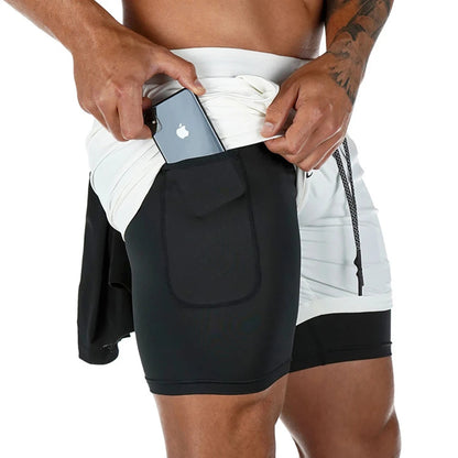 2-in-1-Doppeldeck-Laufshorts für Herren